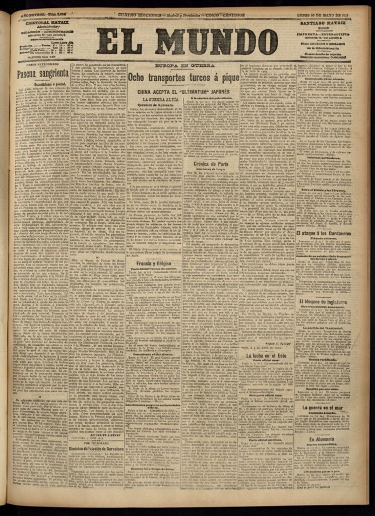 Miniatura de El Mundo del 10 de mayo de 1915