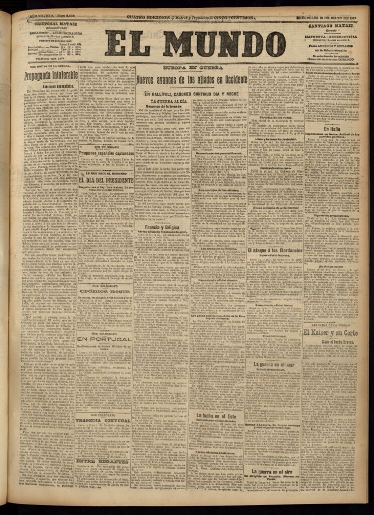 Miniatura de El Mundo del 12 de mayo de 1915