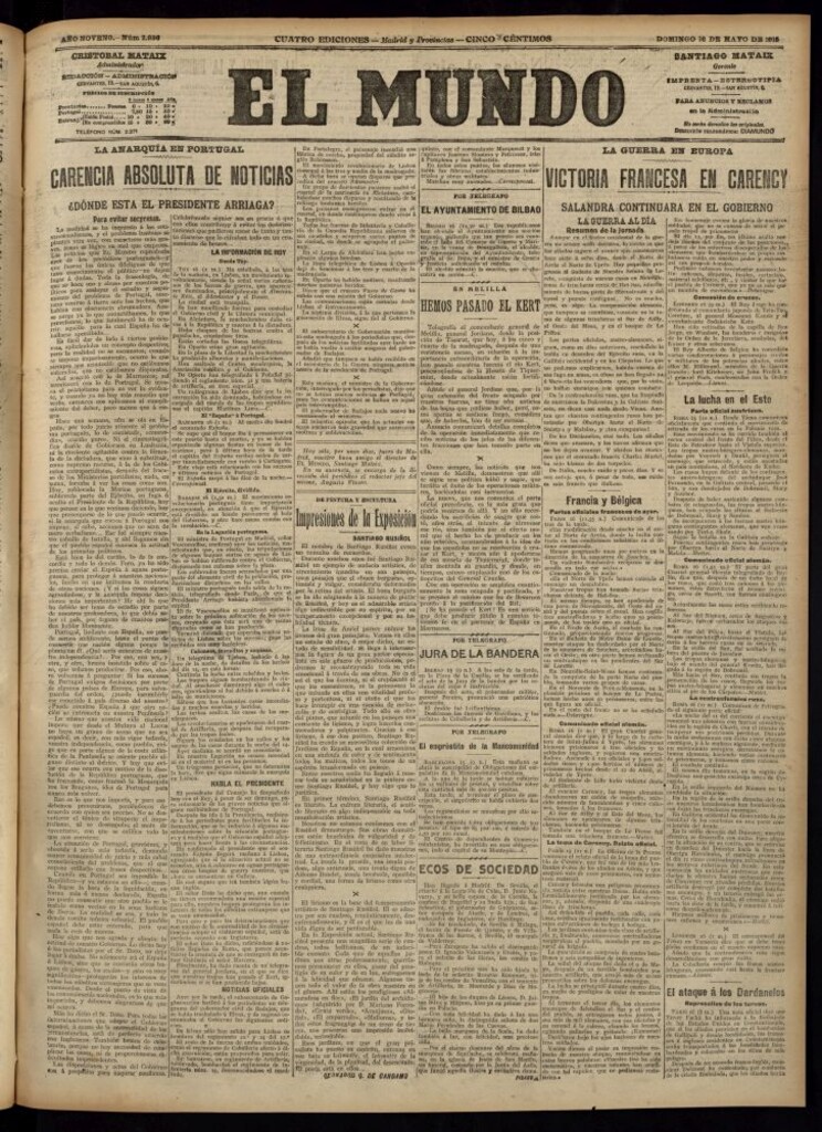 Miniatura de El Mundo del 16 de mayo de 1915