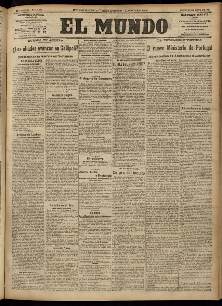 Miniatura de El Mundo del 17 de mayo de 1915