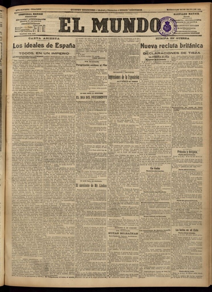 Miniatura de El Mundo del 19 de mayo de 1915
