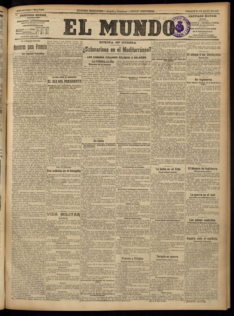 Miniatura de El Mundo del 21 de mayo de 1915