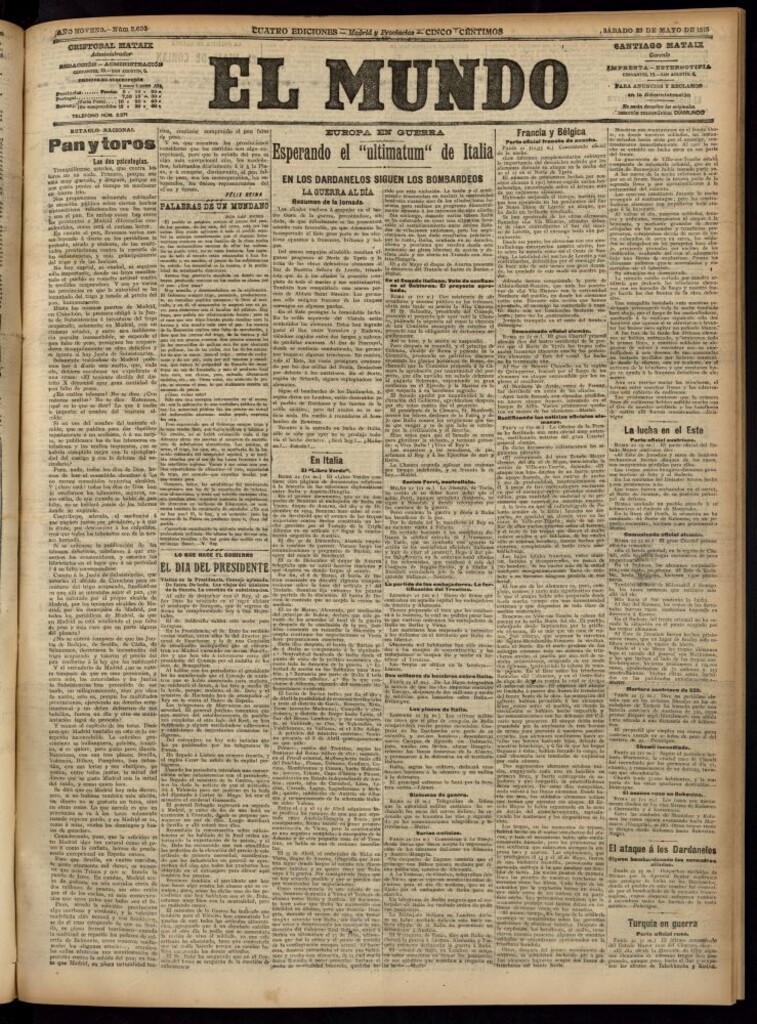 Miniatura de El Mundo del 22 de mayo de 1915