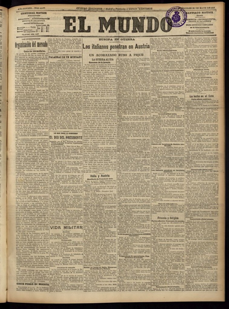 Miniatura de El Mundo del 26 de mayo de 1915