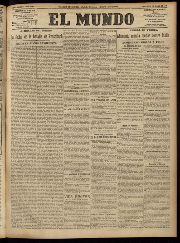 Miniatura de El Mundo del 27 de mayo de 1915