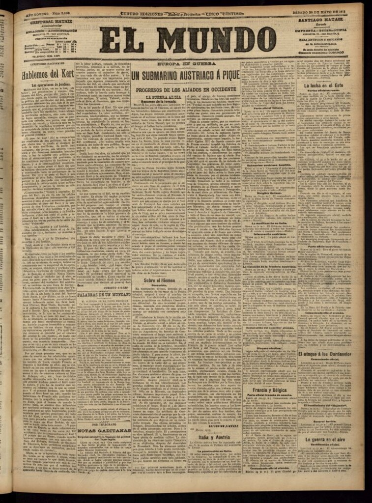Miniatura de El Mundo del 29 de mayo de 1915