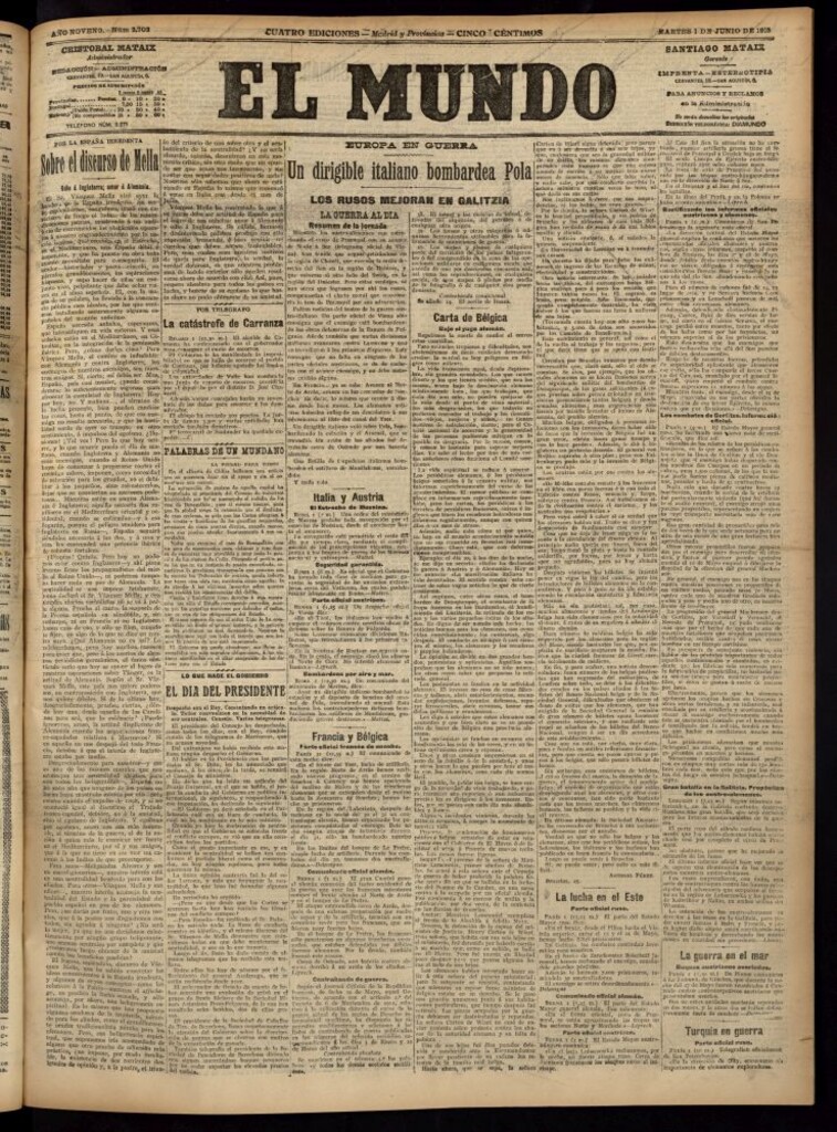 Miniatura de El Mundo del 1 de junio de 1915