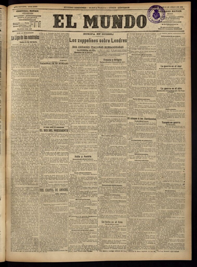 Miniatura de El Mundo del 2 de junio de 1915