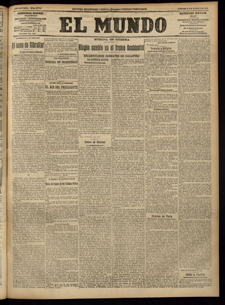 Miniatura de El Mundo del 3 de junio de 1915