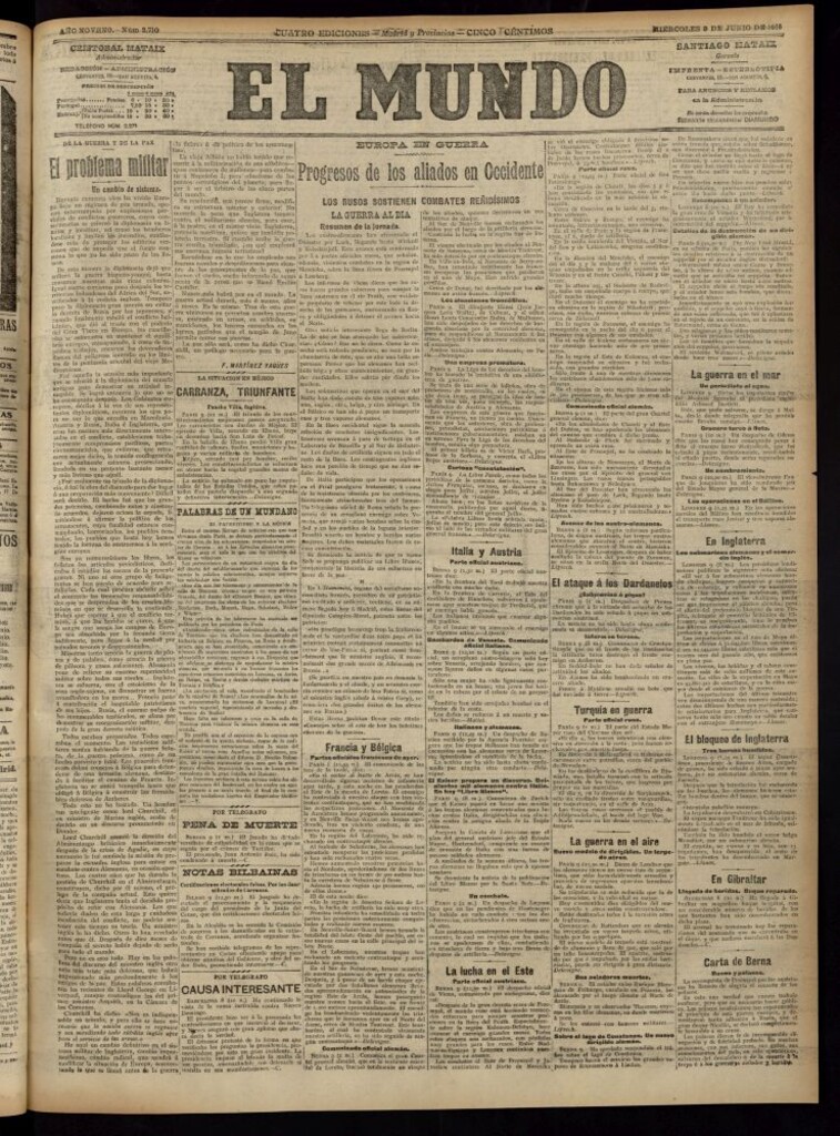 Miniatura de El Mundo del 9 de junio de 1915