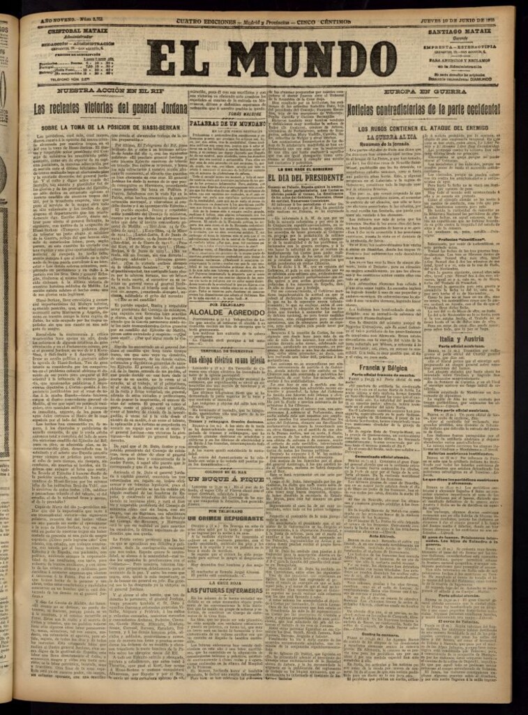 Miniatura de El Mundo del 10 de junio de 1915