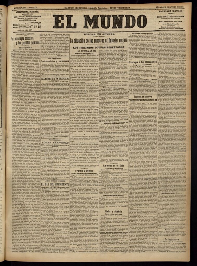 Miniatura de El Mundo del 12 de junio de 1915