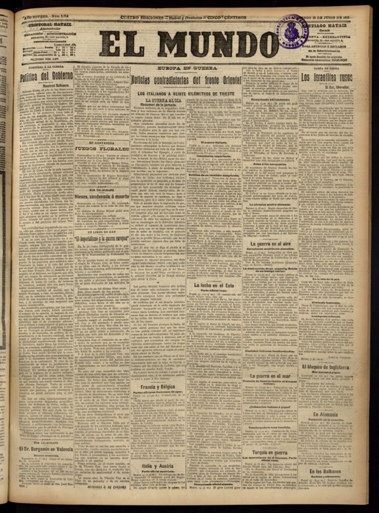 Miniatura de El Mundo del 13 de junio de 1915