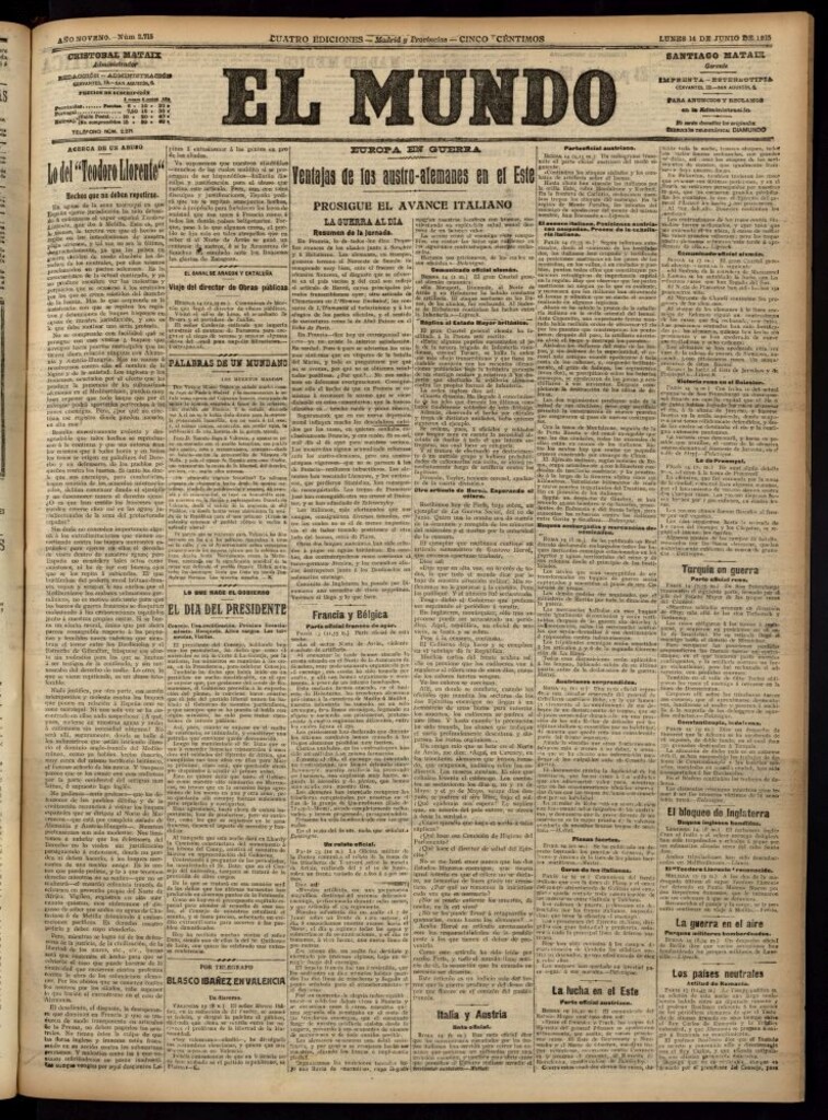 Miniatura de El Mundo del 14 de junio de 1915