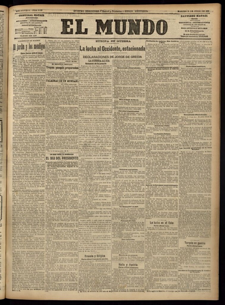 Miniatura de El Mundo del 15 de junio de 1915