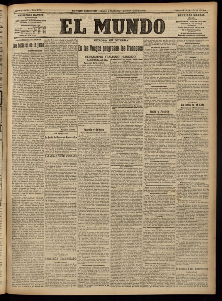 Miniatura de El Mundo del 18 de junio de 1915