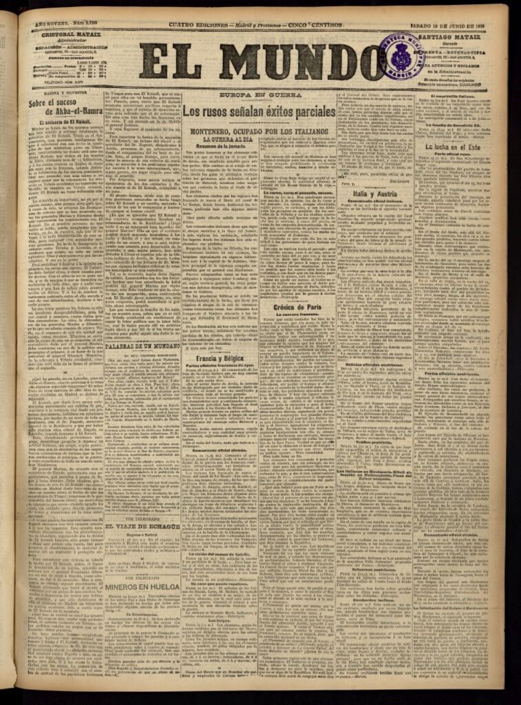 Miniatura de El Mundo del 19 de junio de 1915