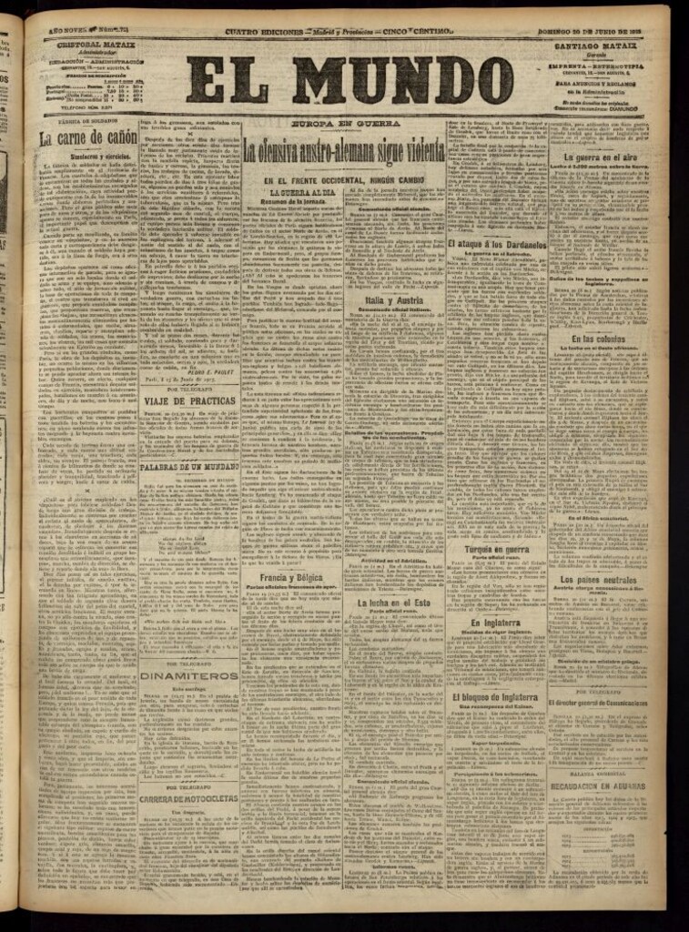 Miniatura de El Mundo del 20 de junio de 1915