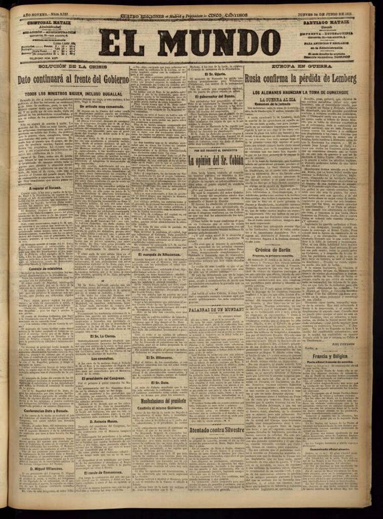 Miniatura de El Mundo del 24 de junio de 1915
