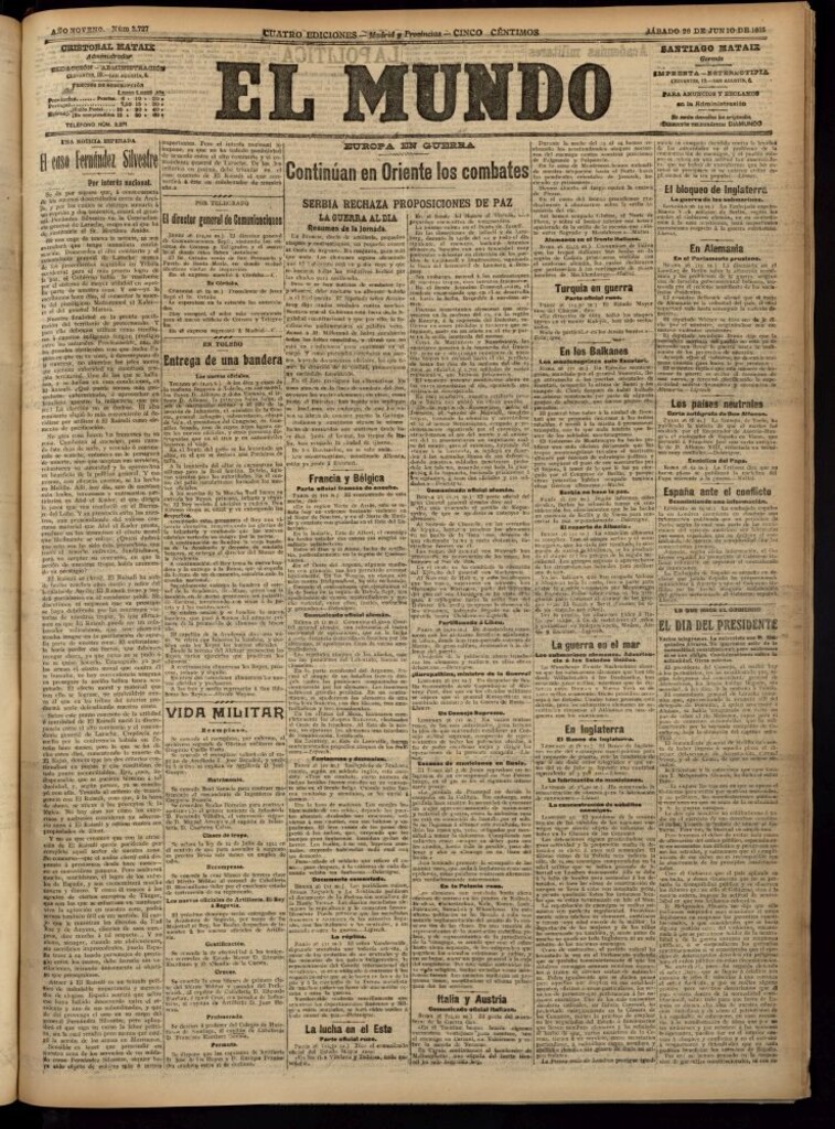 Miniatura de El Mundo del 26 de junio de 1915