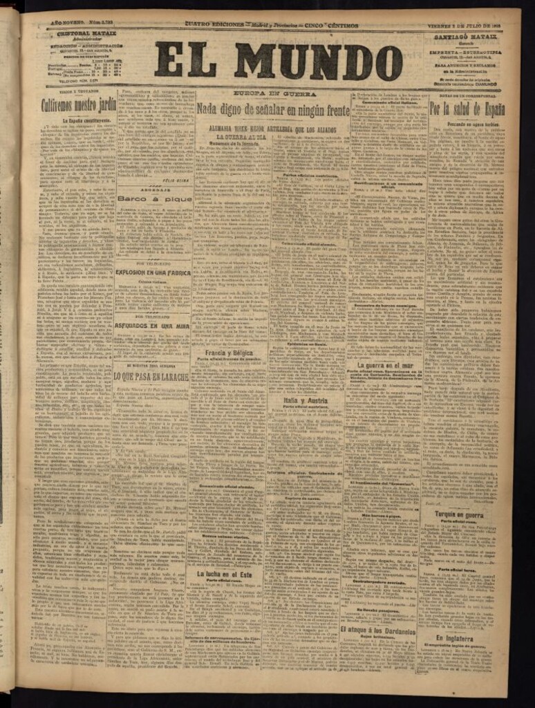 Miniatura de El Mundo del 2 de julio de 1915