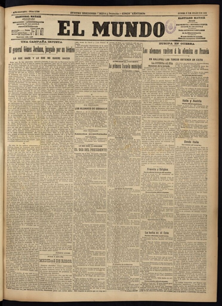 Miniatura de El Mundo del 5 de julio de 1915