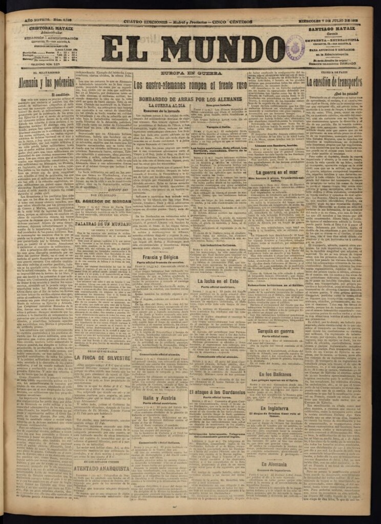 Miniatura de El Mundo del 7 de julio de 1915