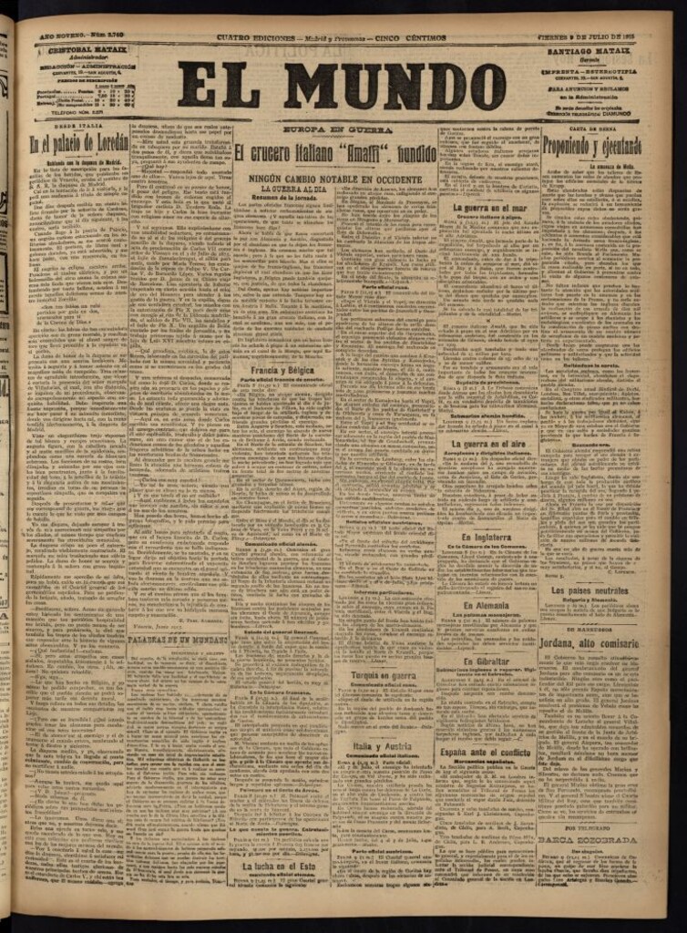 Miniatura de El Mundo del 9 de julio de 1915
