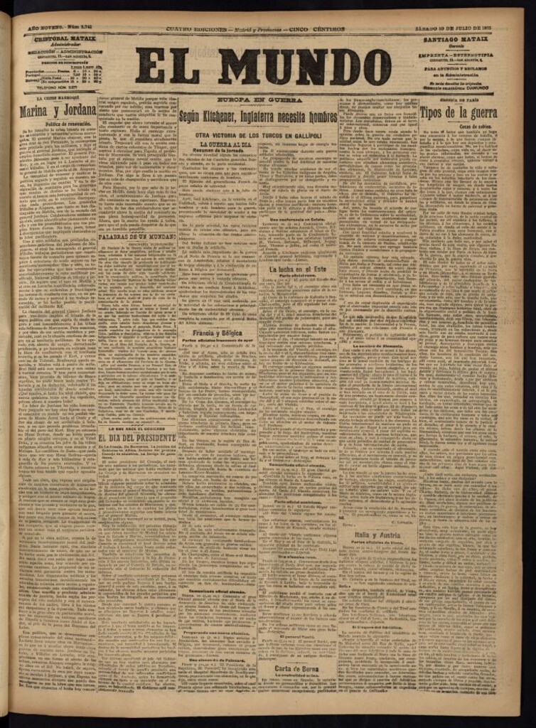 Miniatura de El Mundo del 10 de julio de 1915