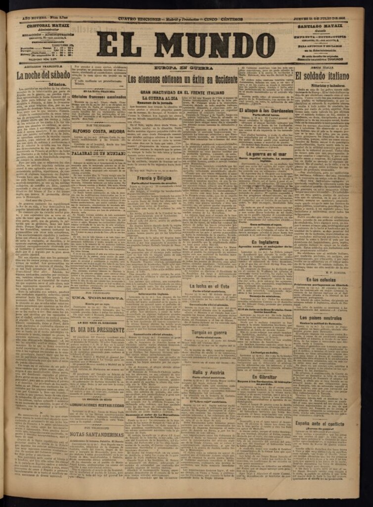 Miniatura de El Mundo del 15 de julio de 1915