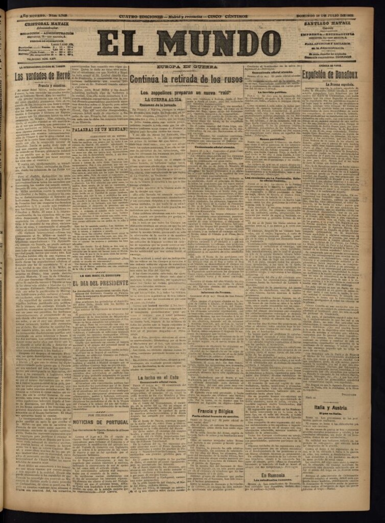Miniatura de El Mundo del 18 de julio de 1915