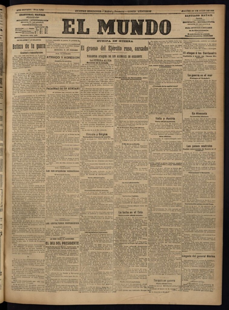 Miniatura de El Mundo del 20 de julio de 1915