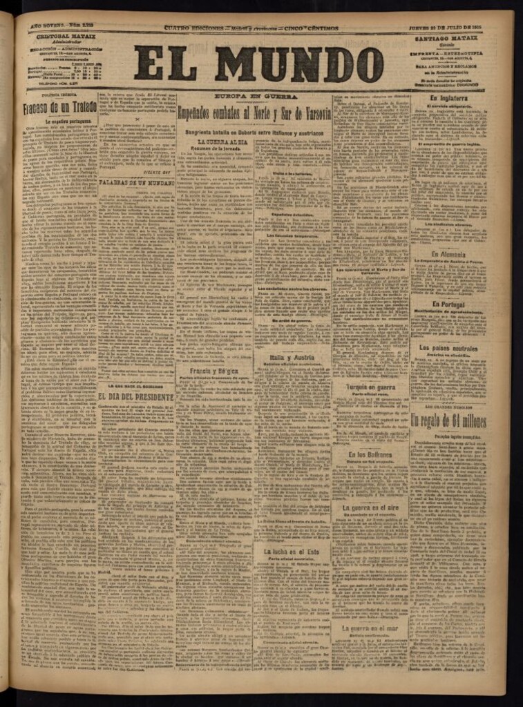 Miniatura de El Mundo del 22 de julio de 1915