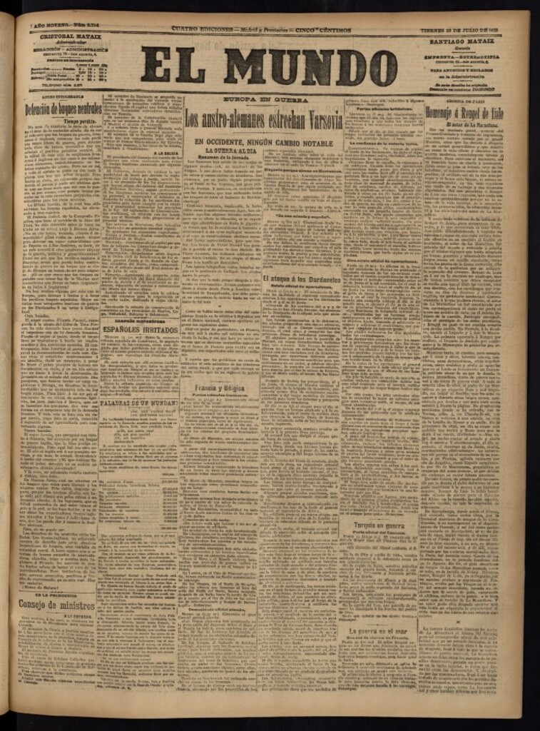 Miniatura de El Mundo del 23 de julio de 1915