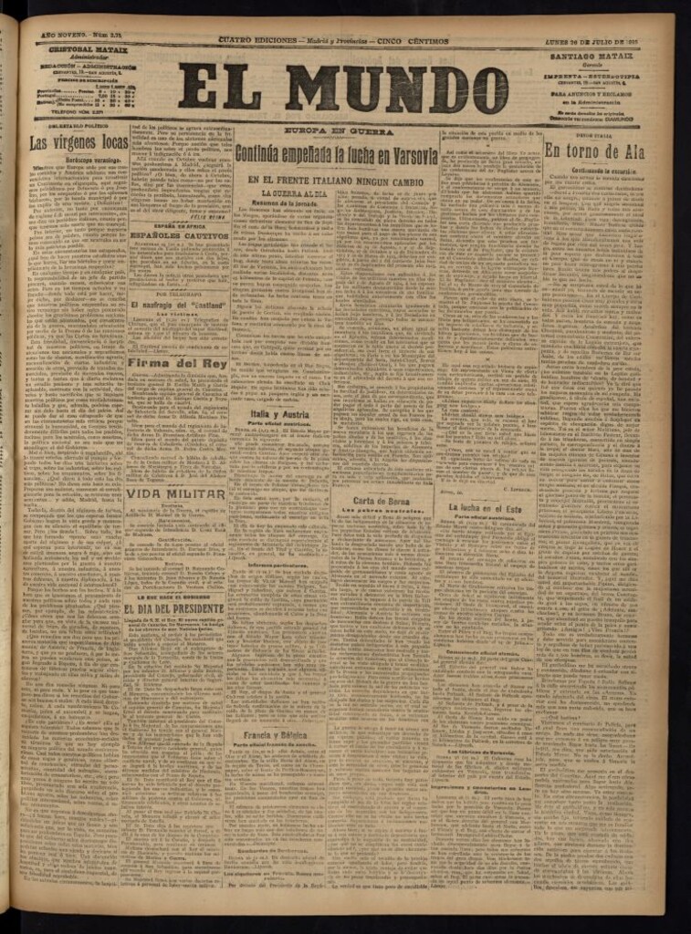Miniatura de El Mundo del 26 de julio de 1915