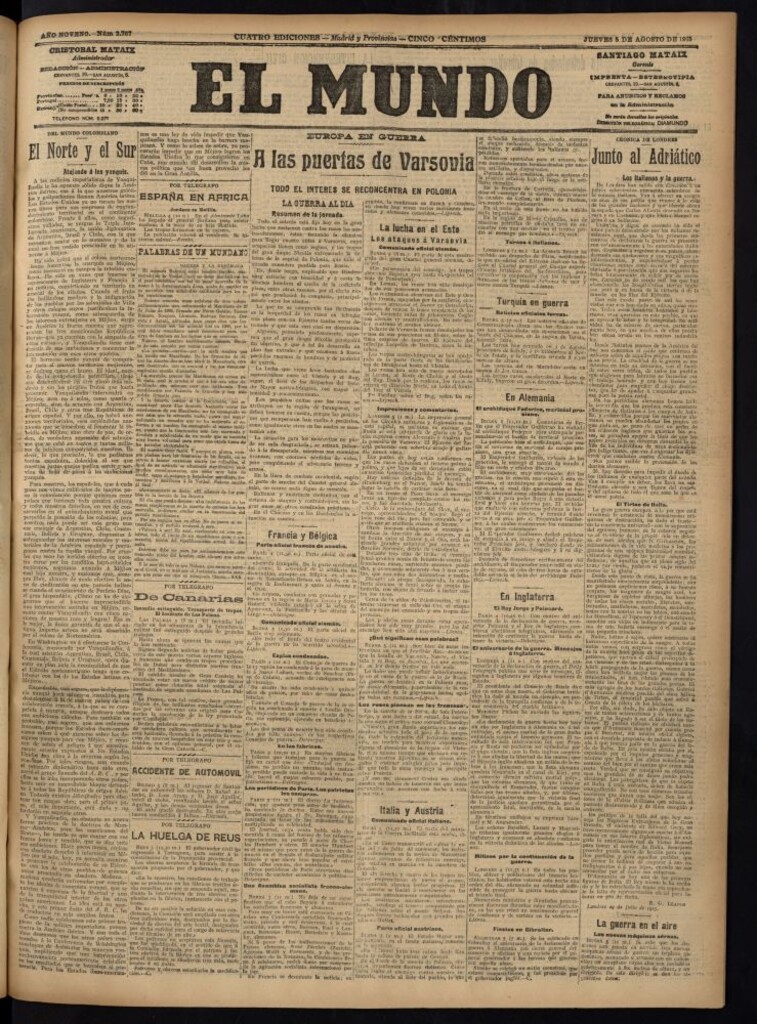 Miniatura de El Mundo del 5 de agosto de 1915