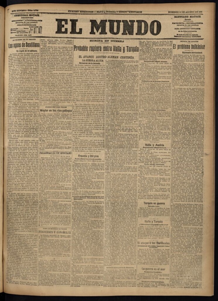 Miniatura de El Mundo del 8 de agosto de 1915