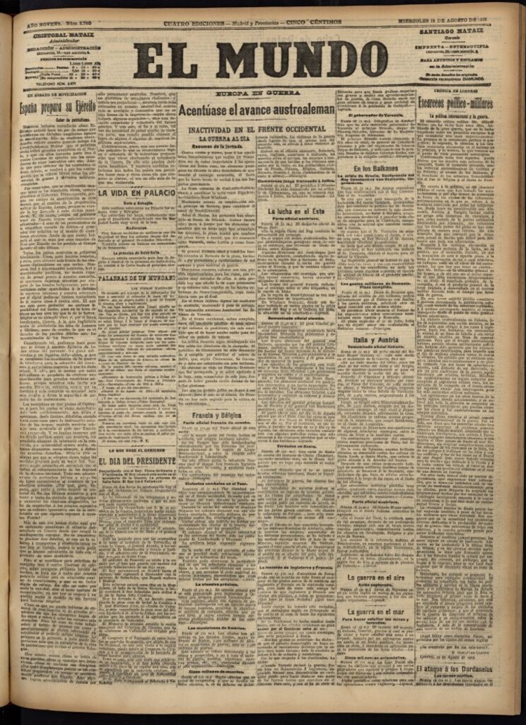 Miniatura de El Mundo del 18 de agosto de 1915