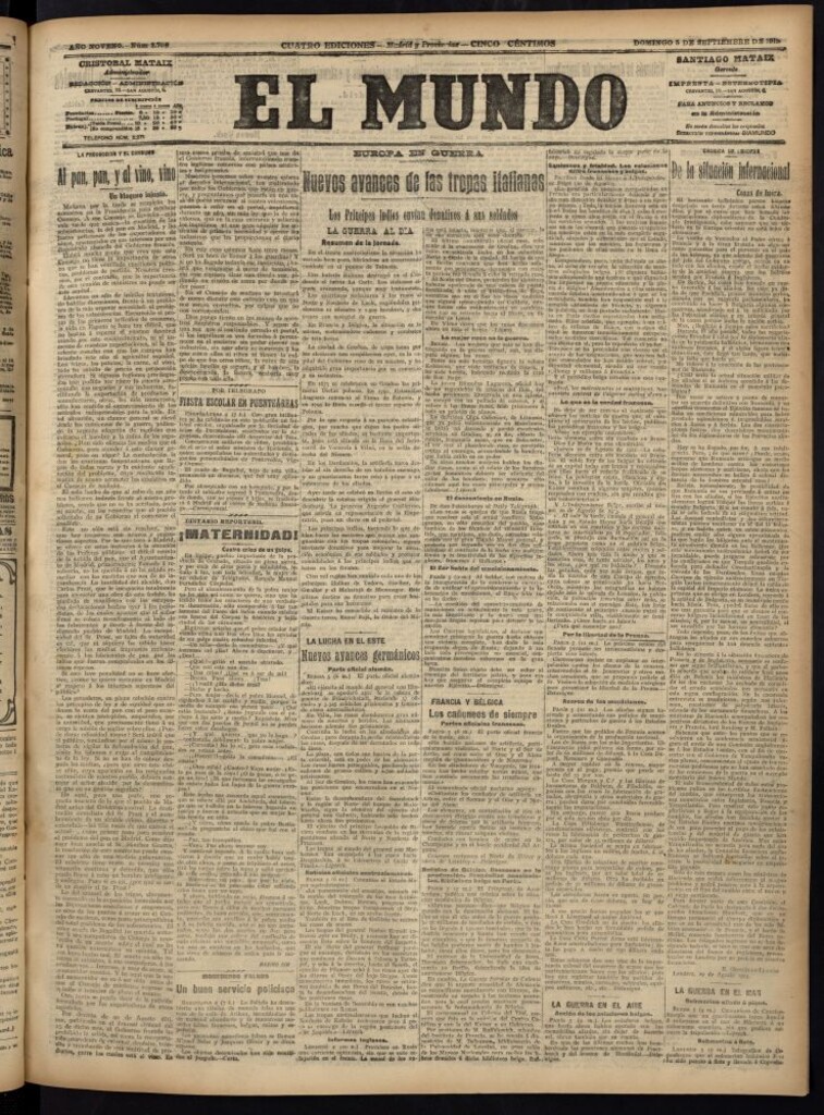 Miniatura de El Mundo del 5 de septiembre de 1915
