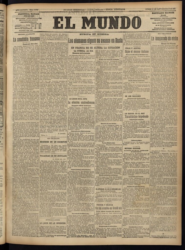 Miniatura de El Mundo del 6 de septiembre de 1915