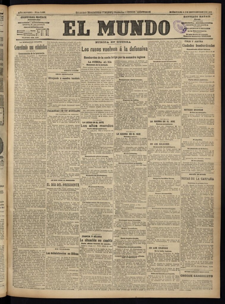 Miniatura de El Mundo del 8 de septiembre de 1915