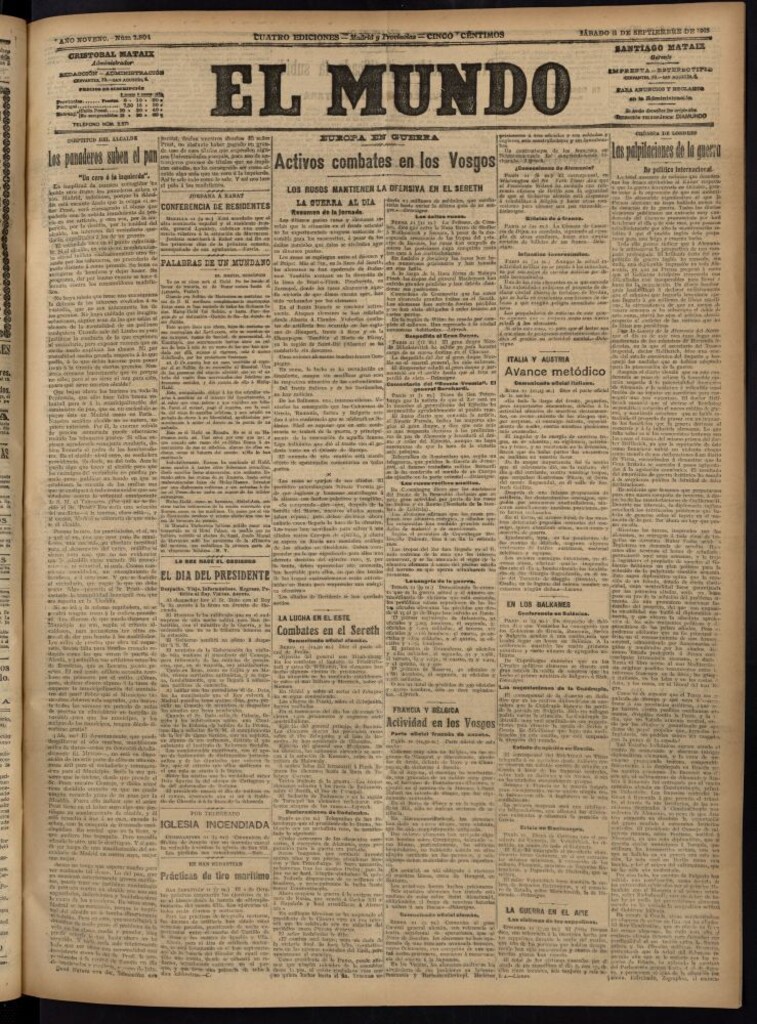 Miniatura de El Mundo del 11 de septiembre de 1915