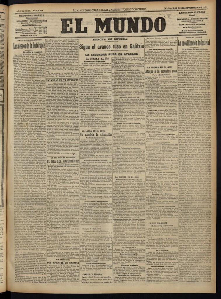Miniatura de El Mundo del 15 de septiembre de 1915