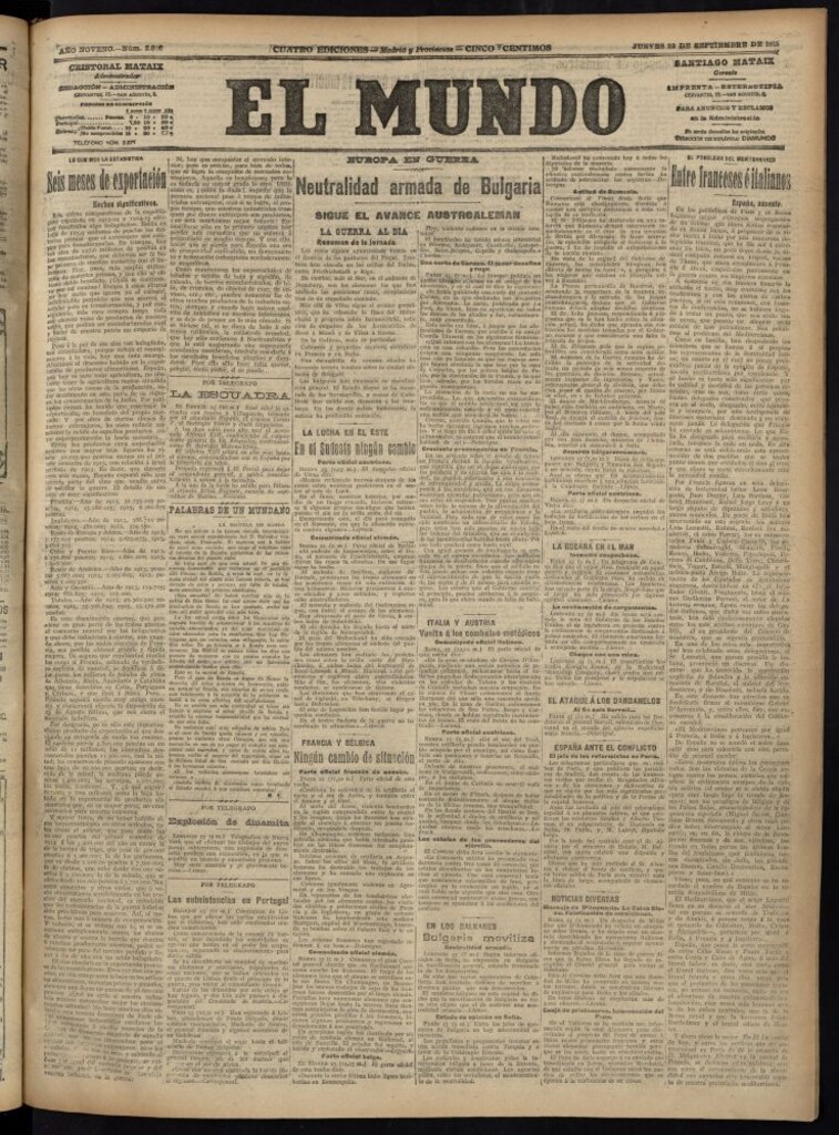 Miniatura de El Mundo del 23 de septiembre de 1915
