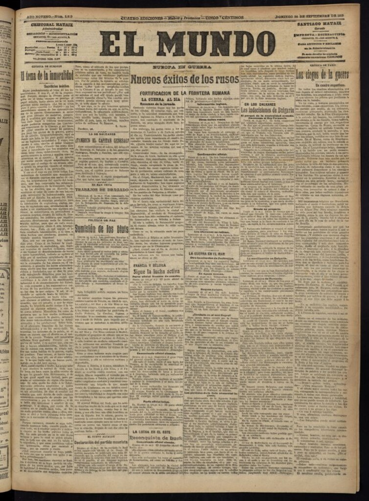 Miniatura de El Mundo del 26 de septiembre de 1915