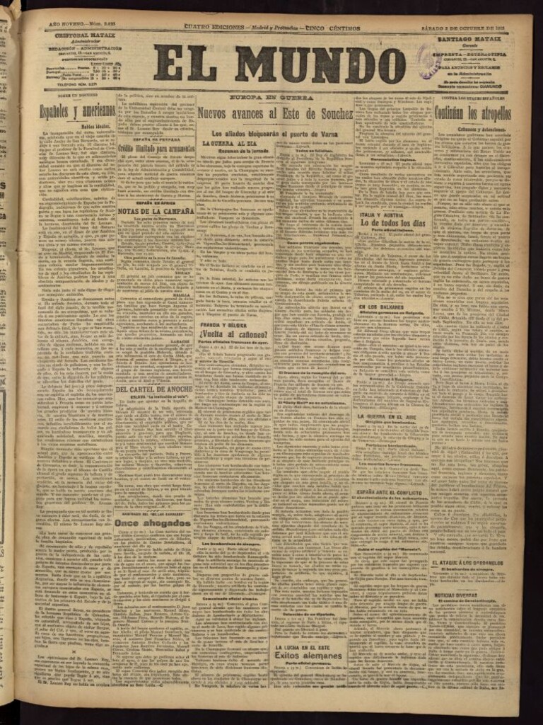 Miniatura de El Mundo del 2 de octubre de 1915