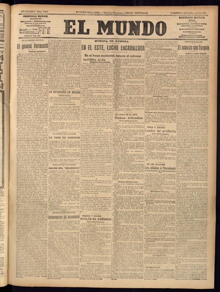 Miniatura de El Mundo del 3 de octubre de 1915