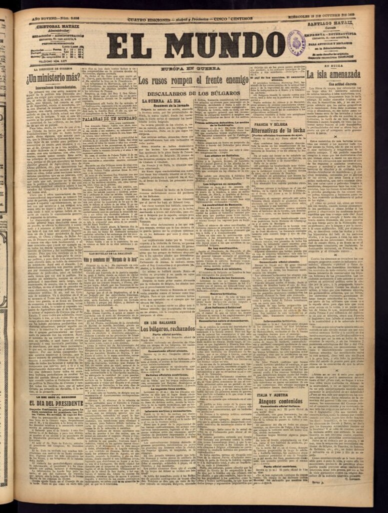 Miniatura de El Mundo del 13 de octubre de 1915