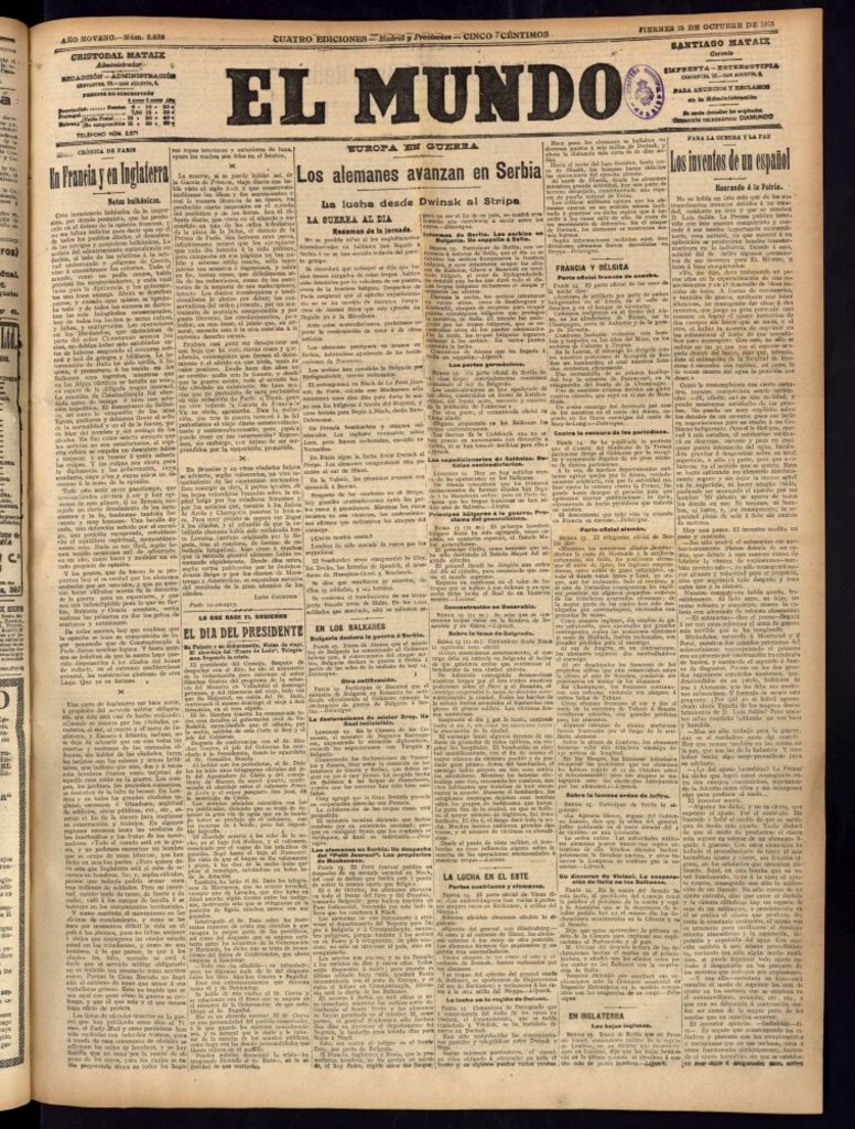 Miniatura de El Mundo del 15 de octubre de 1915