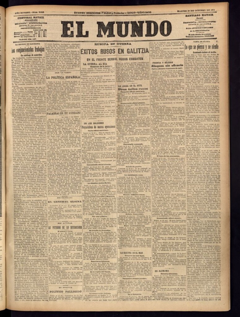 Miniatura de El Mundo del 19 de octubre de 1915